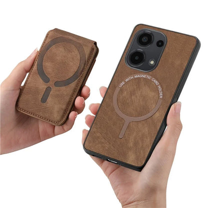 D14 For Xiaomi Redmi Note 13 Pro 4G  /  Xiaomi Poco M6 4G Case Vertical Flip Card Holder Ring Holder Kickstand Anti-Fall Cover
