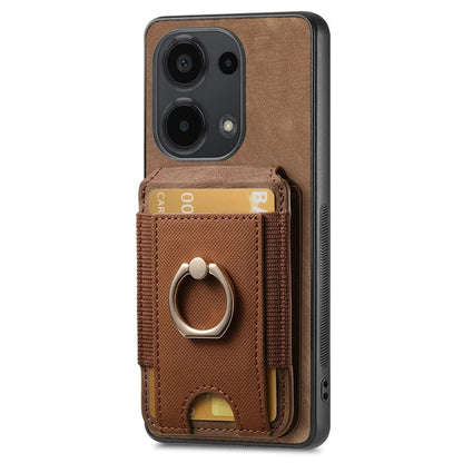 D14 For Xiaomi Redmi Note 13 Pro 4G  /  Xiaomi Poco M6 4G Case Vertical Flip Card Holder Ring Holder Kickstand Anti-Fall Cover