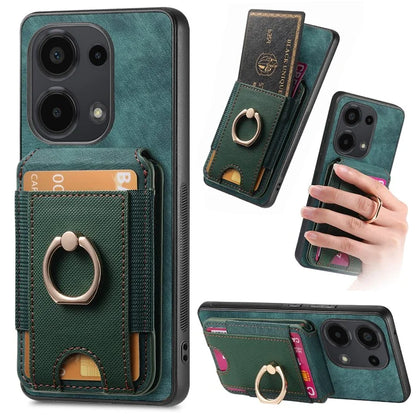 D14 For Xiaomi Redmi Note 13 Pro 4G  /  Xiaomi Poco M6 4G Case Vertical Flip Card Holder Ring Holder Kickstand Anti-Fall Cover