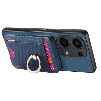 D14 For Xiaomi Redmi Note 13 Pro 4G  /  Xiaomi Poco M6 4G Case Vertical Flip Card Holder Ring Holder Kickstand Anti-Fall Cover