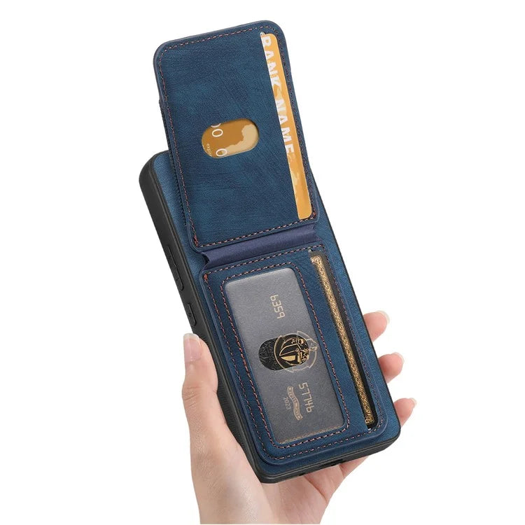 D14 For Xiaomi Redmi Note 13 Pro 4G  /  Xiaomi Poco M6 4G Case Vertical Flip Card Holder Ring Holder Kickstand Anti-Fall Cover