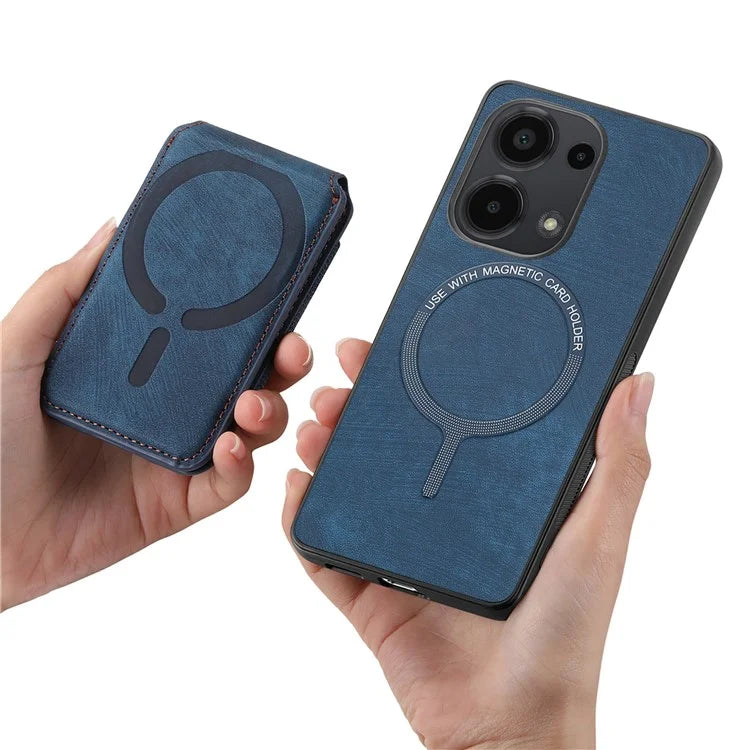 D14 For Xiaomi Redmi Note 13 Pro 4G  /  Xiaomi Poco M6 4G Case Vertical Flip Card Holder Ring Holder Kickstand Anti-Fall Cover