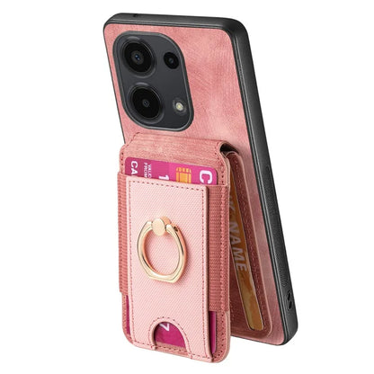 D14 For Xiaomi Redmi Note 13 Pro 4G  /  Xiaomi Poco M6 4G Case Vertical Flip Card Holder Ring Holder Kickstand Anti-Fall Cover