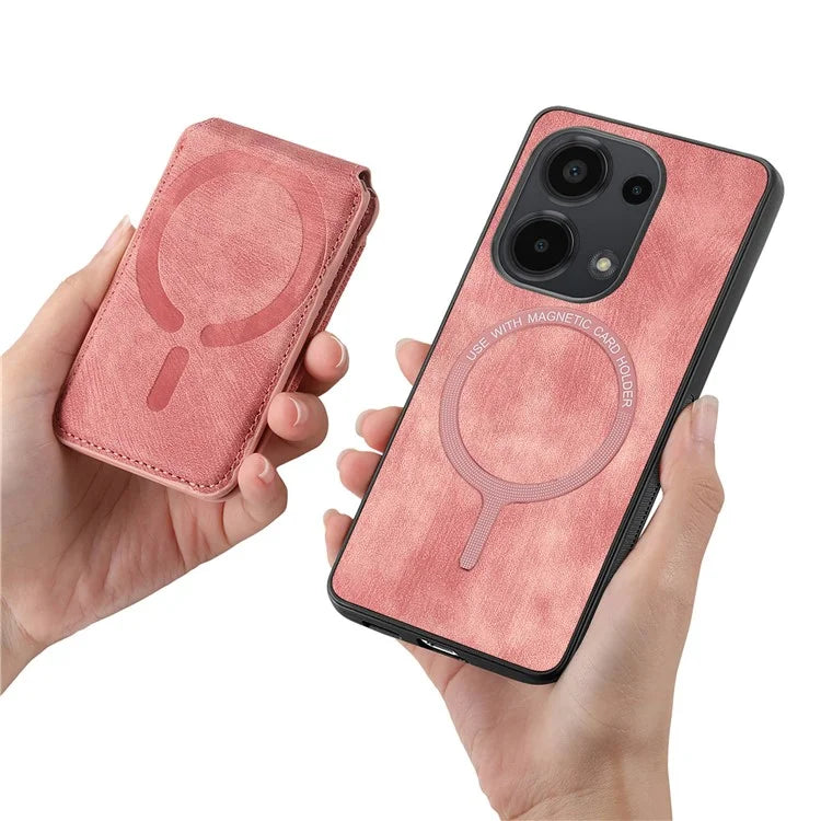 D14 For Xiaomi Redmi Note 13 Pro 4G  /  Xiaomi Poco M6 4G Case Vertical Flip Card Holder Ring Holder Kickstand Anti-Fall Cover
