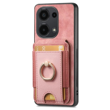 D14 For Xiaomi Redmi Note 13 Pro 4G  /  Xiaomi Poco M6 4G Case Vertical Flip Card Holder Ring Holder Kickstand Anti-Fall Cover