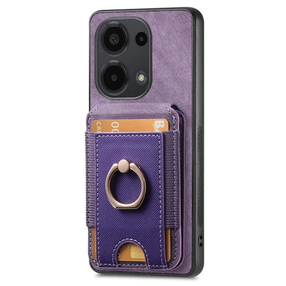 D14 For Xiaomi Redmi Note 13 Pro 4G  /  Xiaomi Poco M6 4G Case Vertical Flip Card Holder Ring Holder Kickstand Anti-Fall Cover