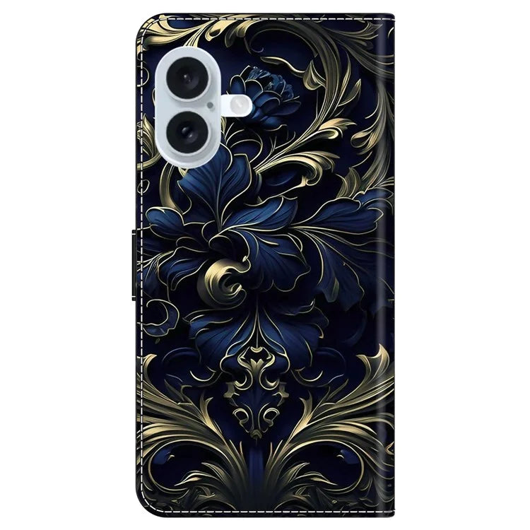 For iPhone 16 Case PU Leather Wallet Phone Cover with Stand