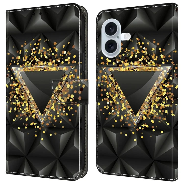 For iPhone 16 Plus Case PU Leather Wallet Flip Cover with Standing Function