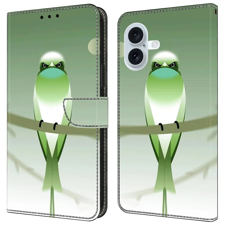 For iPhone 16 Plus Case PU Leather Wallet Flip Cover with Standing Function