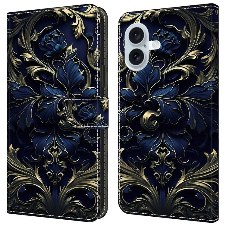For iPhone 16 Plus Case PU Leather Wallet Flip Cover with Standing Function