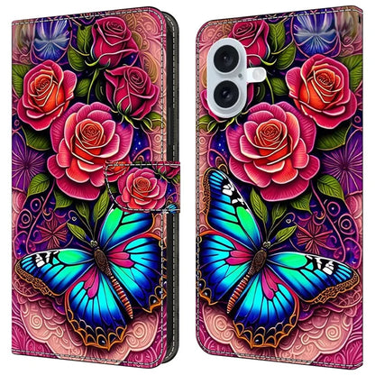 For iPhone 16 Plus Case PU Leather Wallet Flip Cover with Standing Function