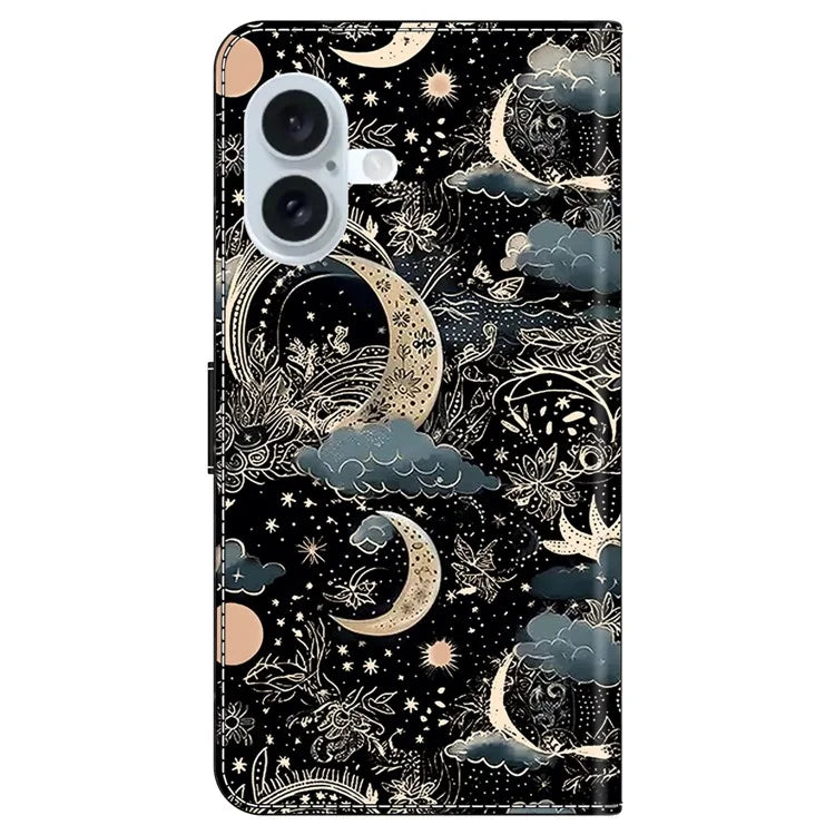 For iPhone 16 Plus Case PU Leather Wallet Flip Cover with Standing Function