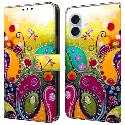 For iPhone 16 Plus Case PU Leather Wallet Flip Cover with Standing Function