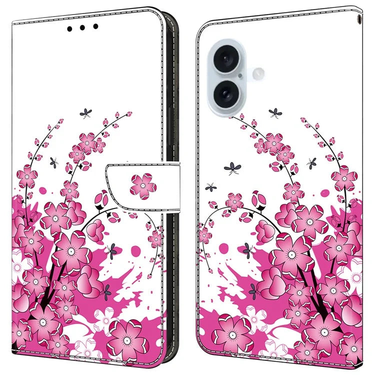 For iPhone 16 Plus Case PU Leather Wallet Flip Cover with Standing Function