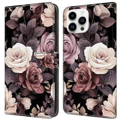 For iPhone 16 Pro Case PU Leather Wallet Flip Cover with Standing Function