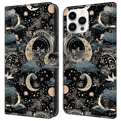 For iPhone 16 Pro Case PU Leather Wallet Flip Cover with Standing Function