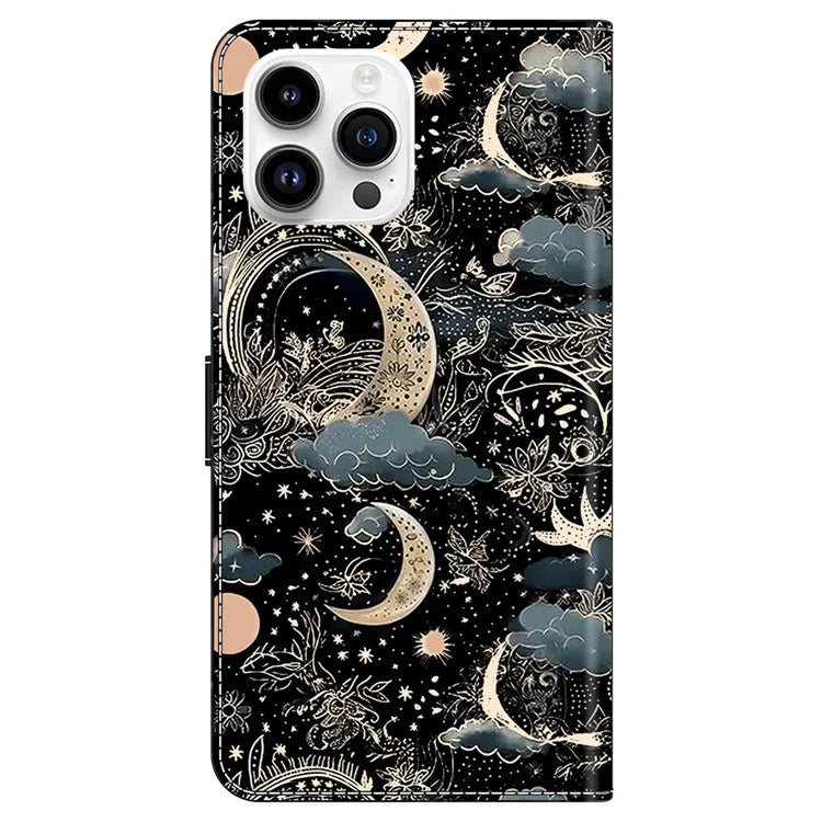 For iPhone 16 Pro Case PU Leather Wallet Flip Cover with Standing Function