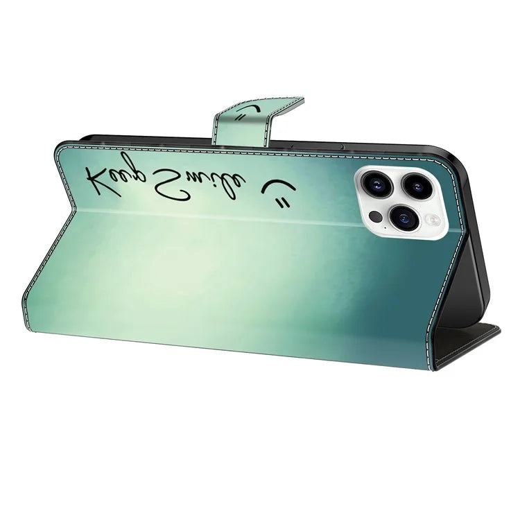 For iPhone 16 Pro Case PU Leather Wallet Flip Cover with Standing Function