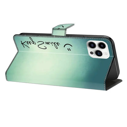 For iPhone 16 Pro Case PU Leather Wallet Flip Cover with Standing Function