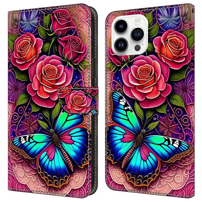 For iPhone 16 Pro Case PU Leather Wallet Flip Cover with Standing Function