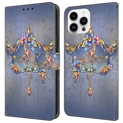 For iPhone 16 Pro Case PU Leather Wallet Flip Cover with Standing Function