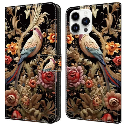 For iPhone 16 Pro Case PU Leather Wallet Flip Cover with Standing Function