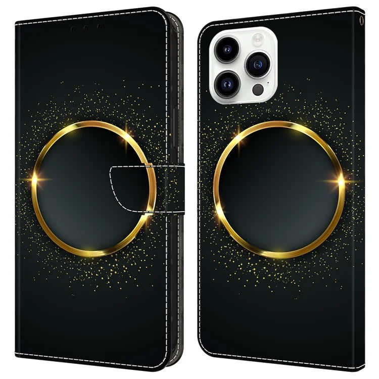 For iPhone 16 Pro Case PU Leather Wallet Flip Cover with Standing Function