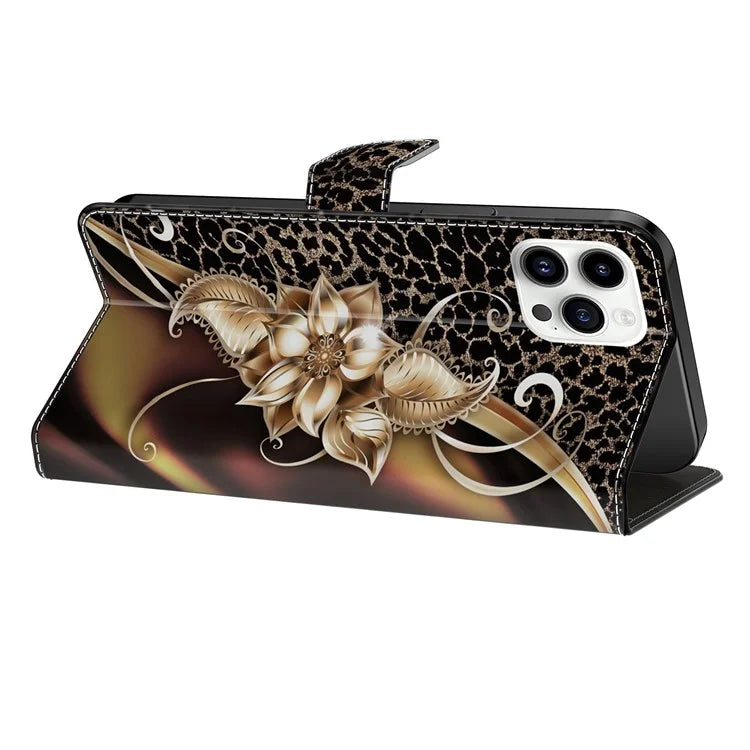 For iPhone 16 Pro Case PU Leather Wallet Flip Cover with Standing Function
