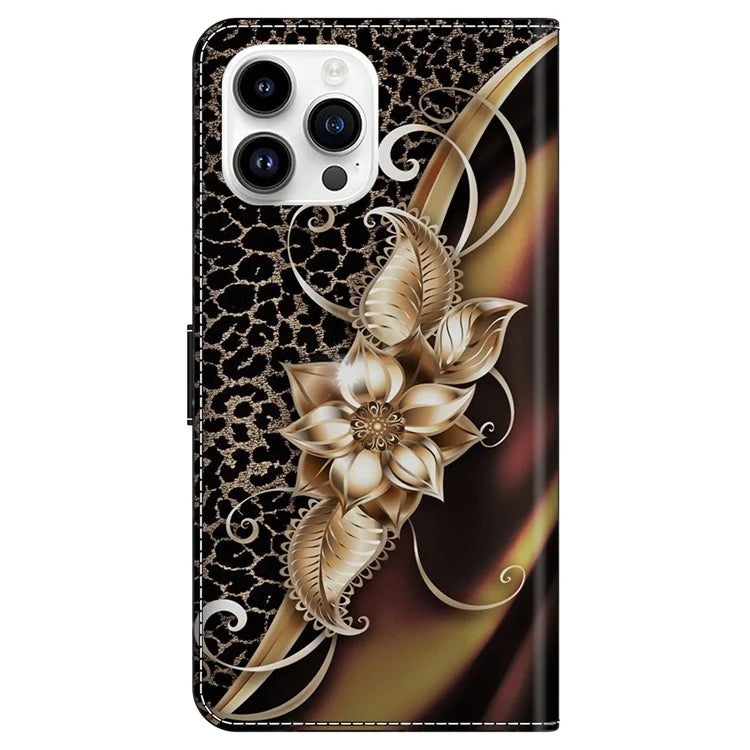 For iPhone 16 Pro Case PU Leather Wallet Flip Cover with Standing Function