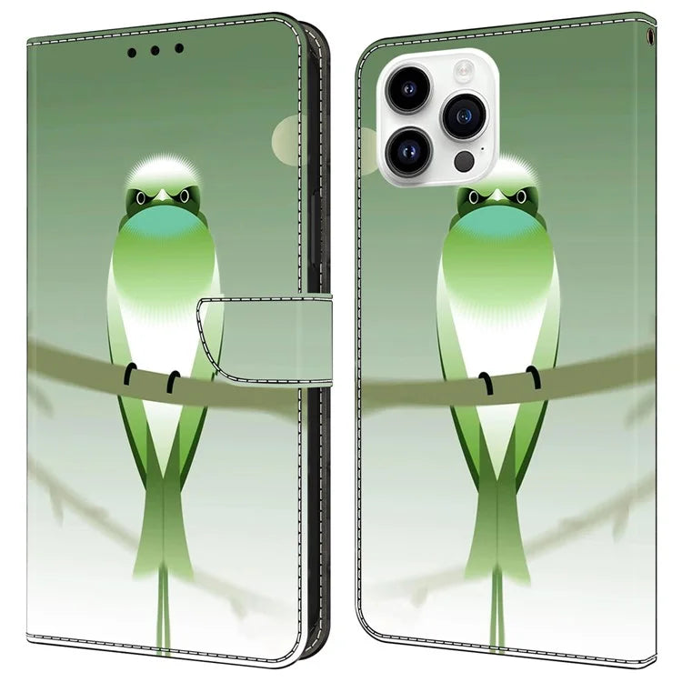For iPhone 16 Pro Case PU Leather Wallet Flip Cover with Standing Function