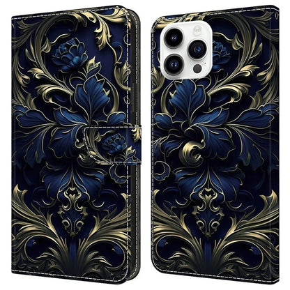 For iPhone 16 Pro Case PU Leather Wallet Flip Cover with Standing Function
