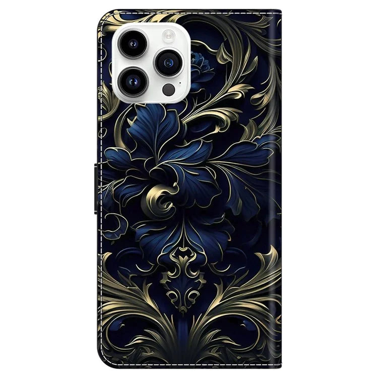 For iPhone 16 Pro Case PU Leather Wallet Flip Cover with Standing Function