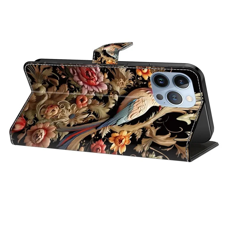 For iPhone 16 Pro Max Case PU Leather Wallet Flip Cover with Standing Function