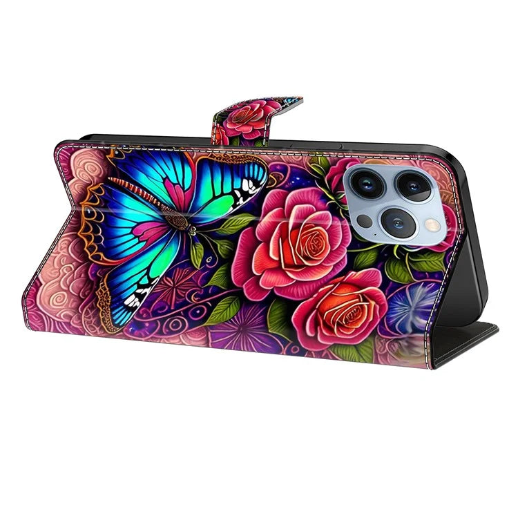 For iPhone 16 Pro Max Case PU Leather Wallet Flip Cover with Standing Function