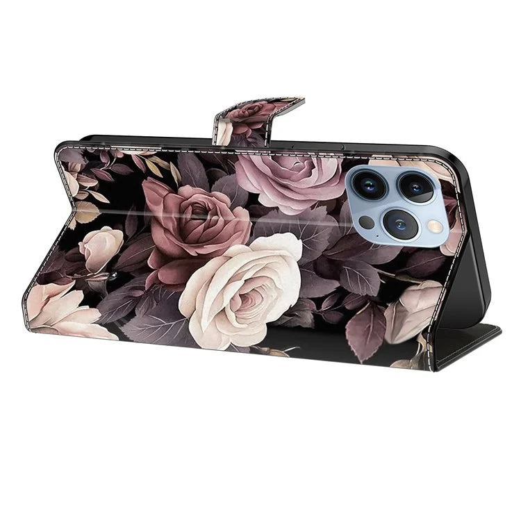 For iPhone 16 Pro Max Case PU Leather Wallet Flip Cover with Standing Function