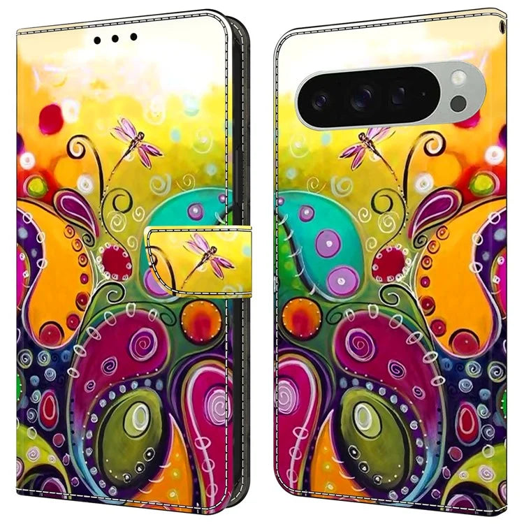 For Google Pixel 9 / 9 Pro Case PU Leather Wallet Phone Cover with Stand