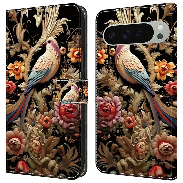 For Google Pixel 9 / 9 Pro Case PU Leather Wallet Phone Cover with Stand