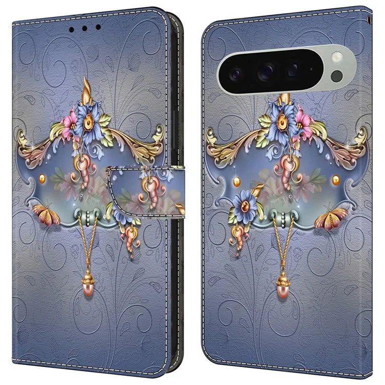 For Google Pixel 9 / 9 Pro Case PU Leather Wallet Phone Cover with Stand