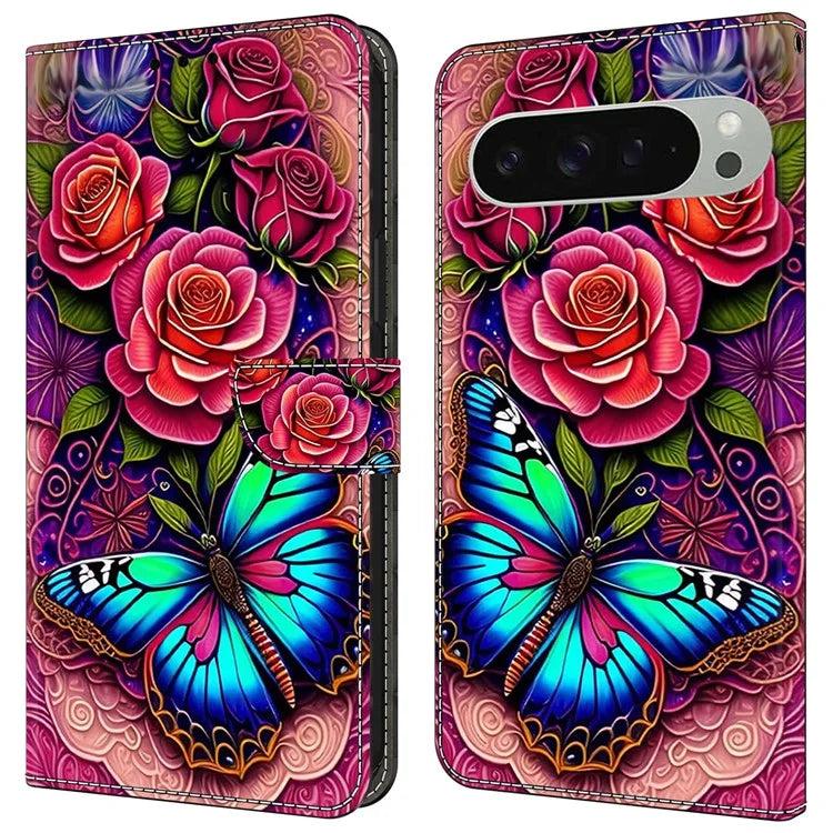 For Google Pixel 9 / 9 Pro Case PU Leather Wallet Phone Cover with Stand