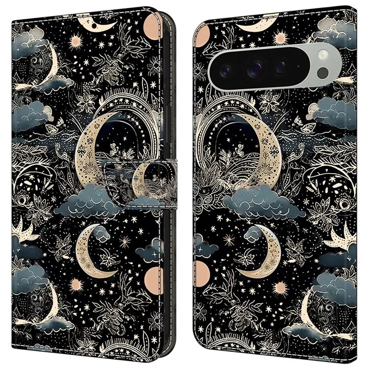 For Google Pixel 9 / 9 Pro Case PU Leather Wallet Phone Cover with Stand
