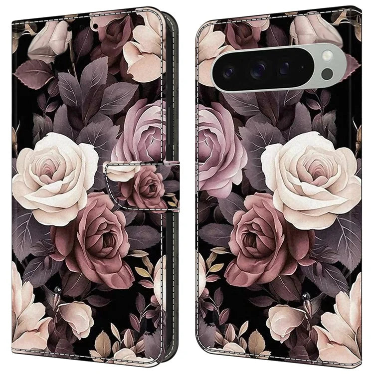 For Google Pixel 9 / 9 Pro Case PU Leather Wallet Phone Cover with Stand