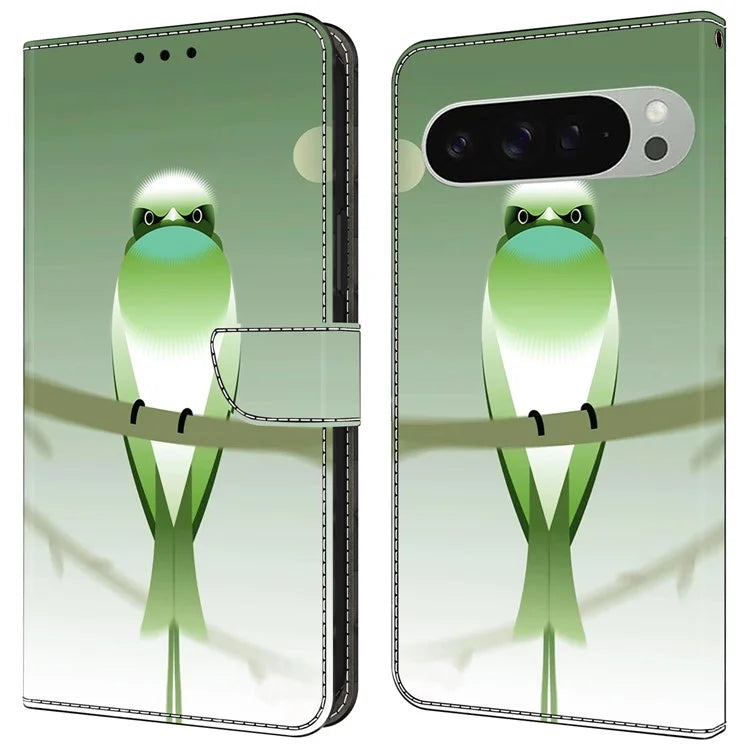 For Google Pixel 9 Pro XL Case PU Leather Wallet Phone Cover with Stand
