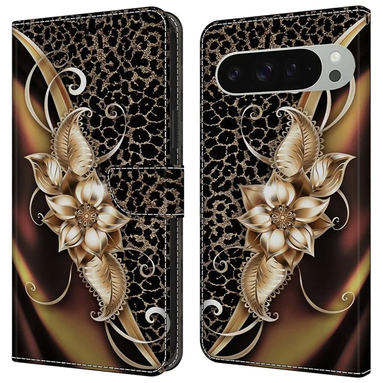 For Google Pixel 9 Pro XL Case PU Leather Wallet Phone Cover with Stand