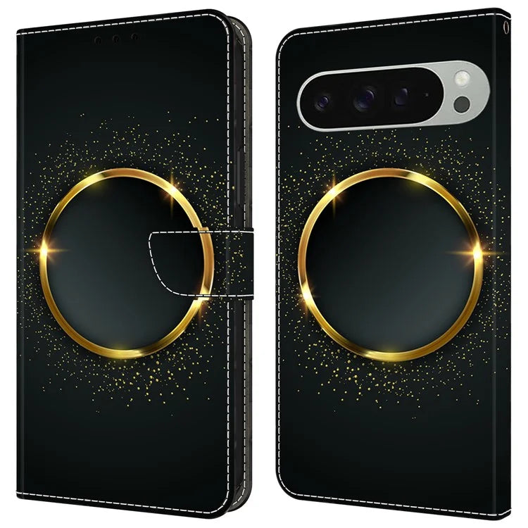 For Google Pixel 9 Pro XL Case PU Leather Wallet Phone Cover with Stand