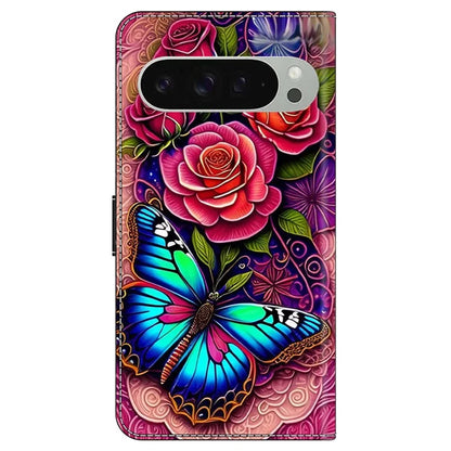 For Google Pixel 9 Pro XL Case PU Leather Wallet Phone Cover with Stand