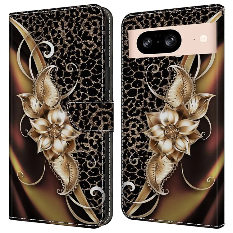 For Google Pixel 8a Case PU Leather Wallet Phone Cover with Stand