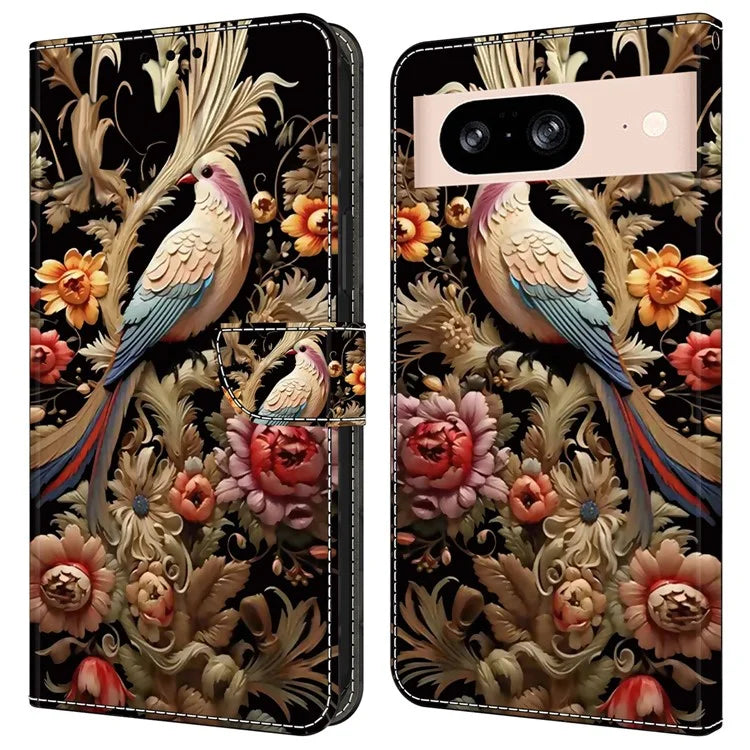 For Google Pixel 8a Case PU Leather Wallet Phone Cover with Stand