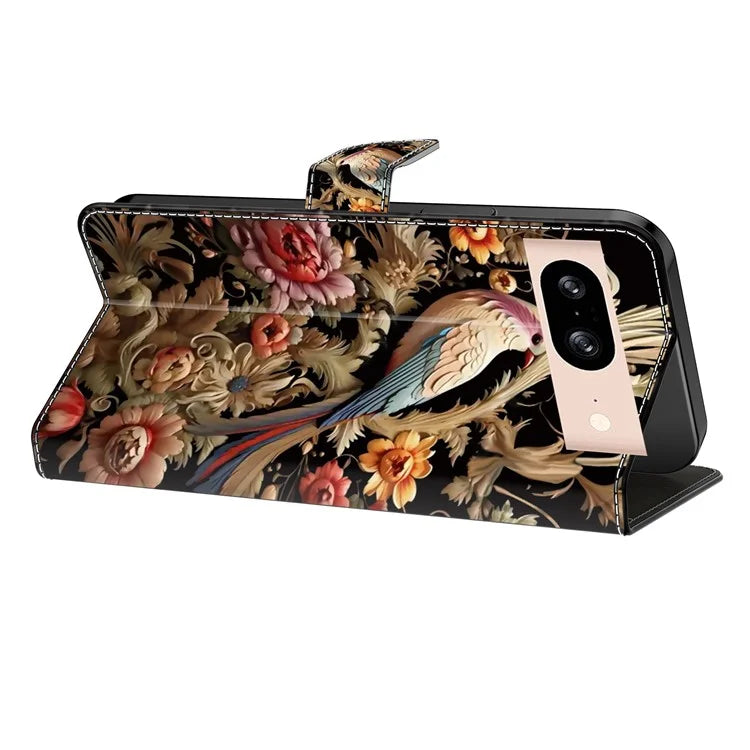 For Google Pixel 8a Case PU Leather Wallet Phone Cover with Stand