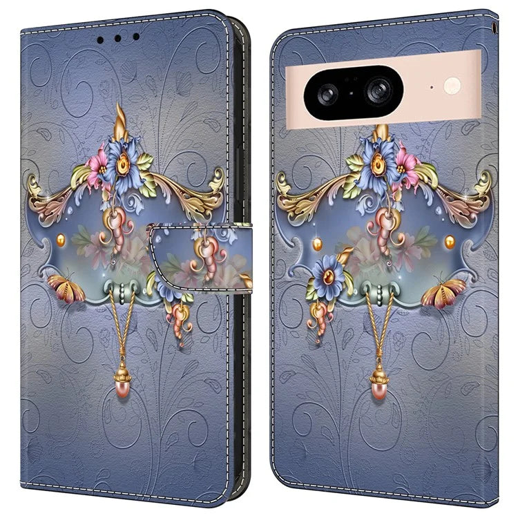 For Google Pixel 8a Case PU Leather Wallet Phone Cover with Stand