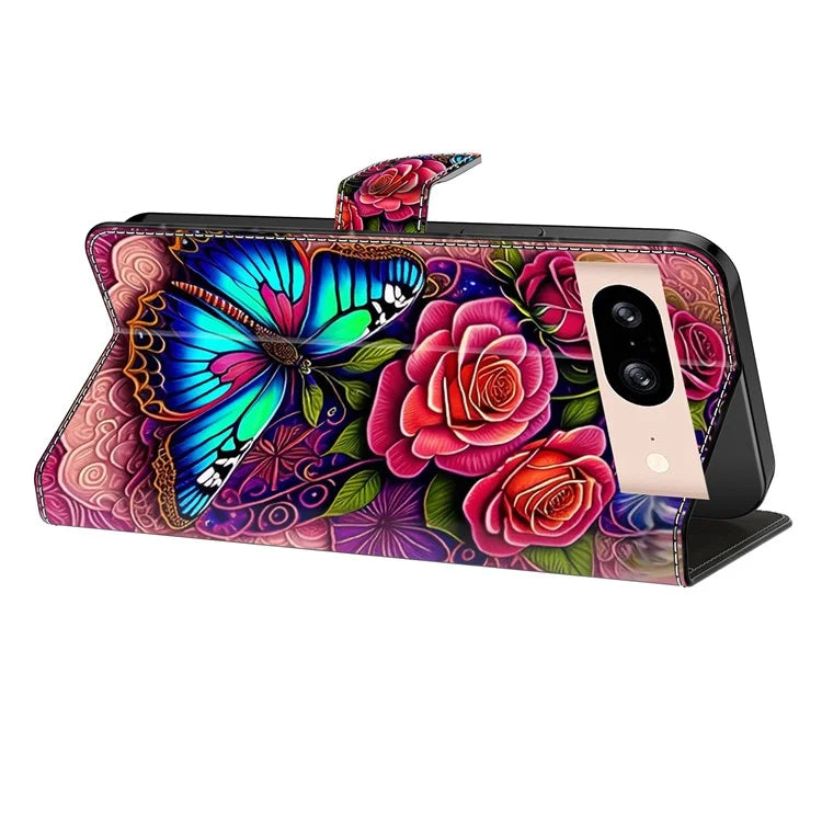For Google Pixel 8a Case PU Leather Wallet Phone Cover with Stand